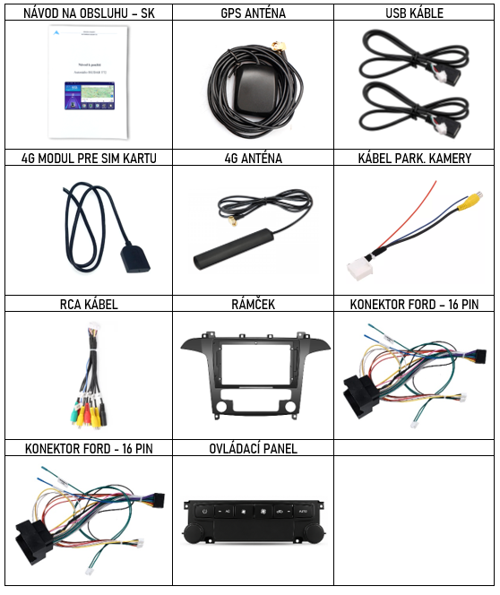 SK_Příslušenství pro Isudar T68 chytré autorádio Ford S-Max auto AC evtech.cz